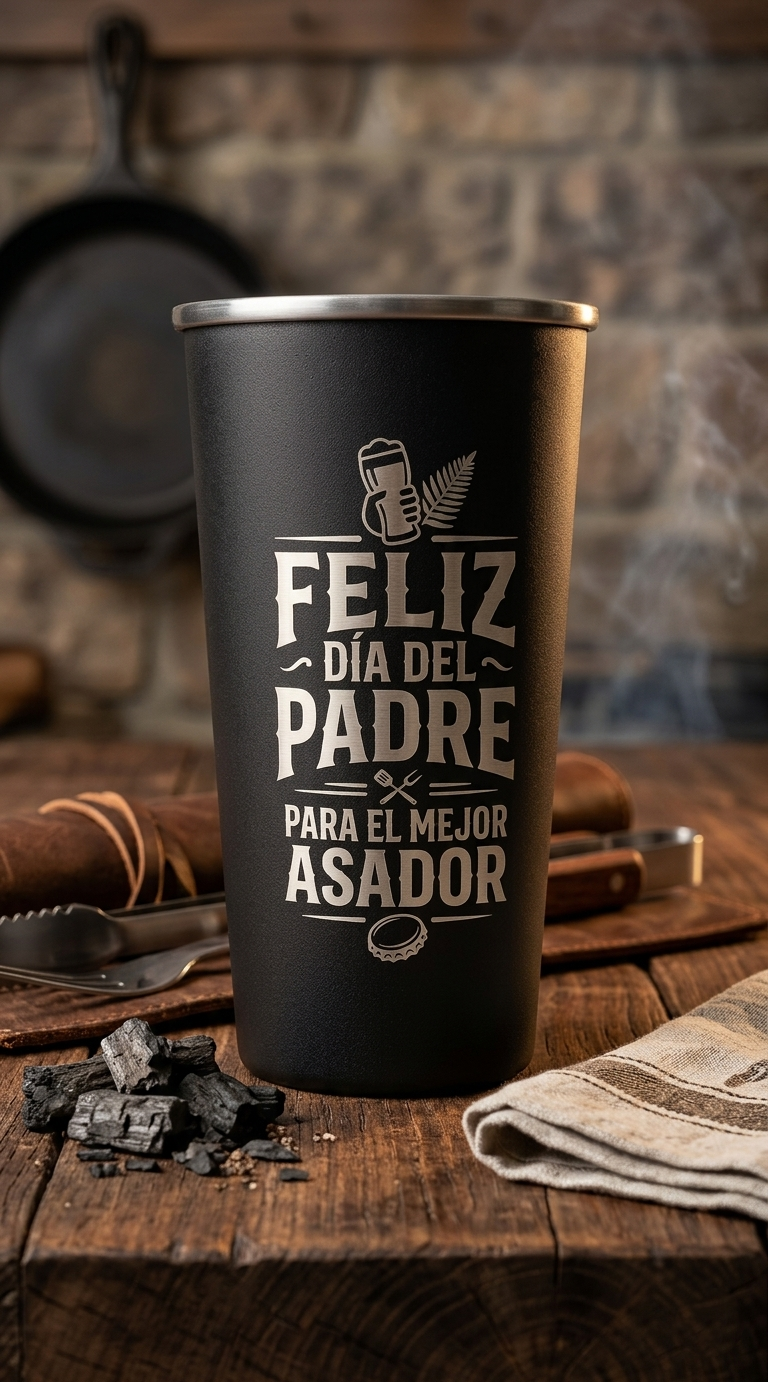 Vaso grabado con láser para el Día del Padre